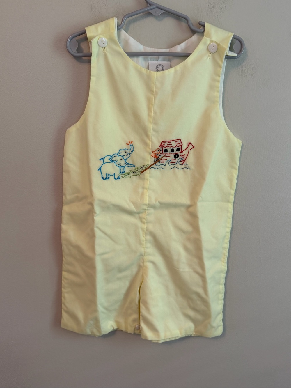 The Proper Peony Yellow Embroidered Noah's Ark Jon Jon